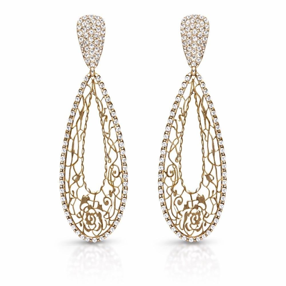 ⚜️ Elegant Gold and Silver Teardrop Earrings